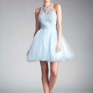 Halter Neck A-Line Shape Prom Dress CDUJ0119